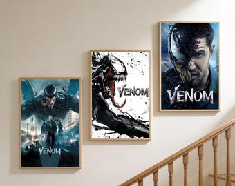 Póster de la película Venom / Lienzo sin marco para pared / Decoración para el hogar y la oficina / Regalo ideal