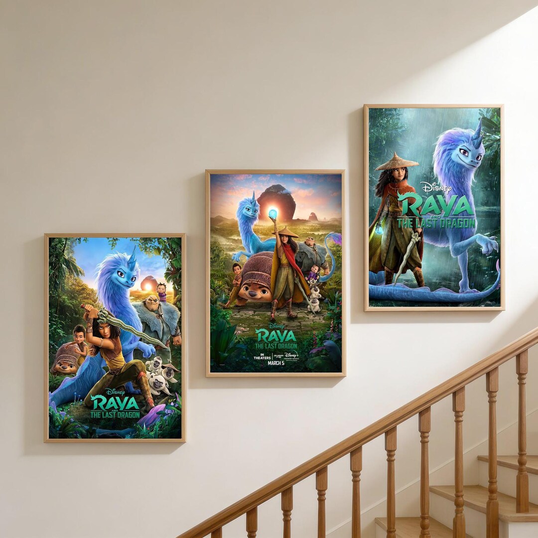Plot Poster Raya Raya and the Last Dragon Movie Poster | Frameless Canvas Wall Art ...