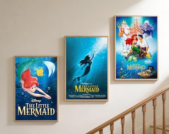 Póster de la película La Sirenita, lienzo decorativo para sala de estar y dormitorio.