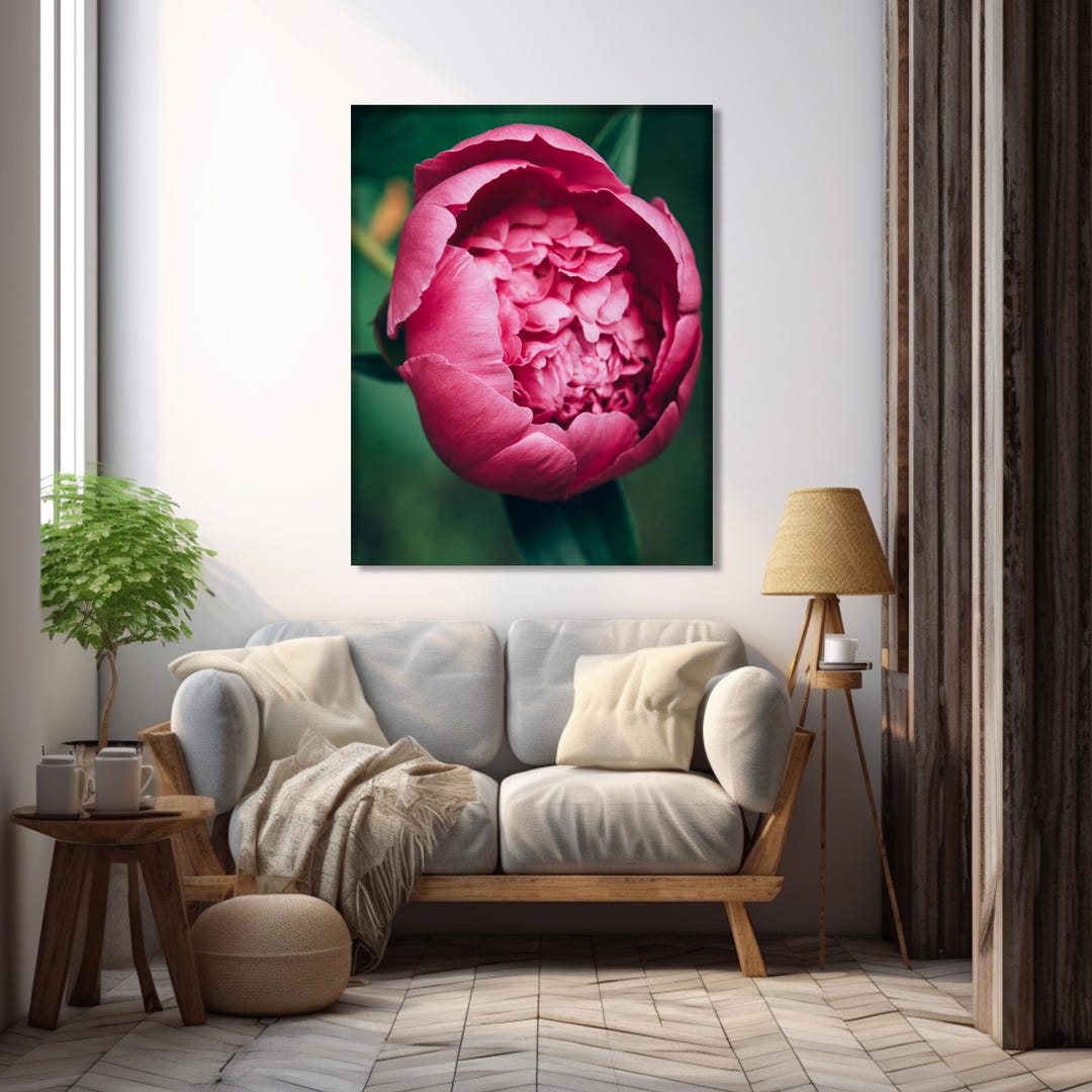 Pink Peony Flower Wall Art | Botanical Nature Print | Floral Close up ...