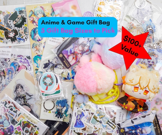 Anime & Game Large Gift Box, No Repeats, Large Gift Bundle, Game Gift Bag, Plushi Doll, Cute Charms, Anime Sticker, Game Standee