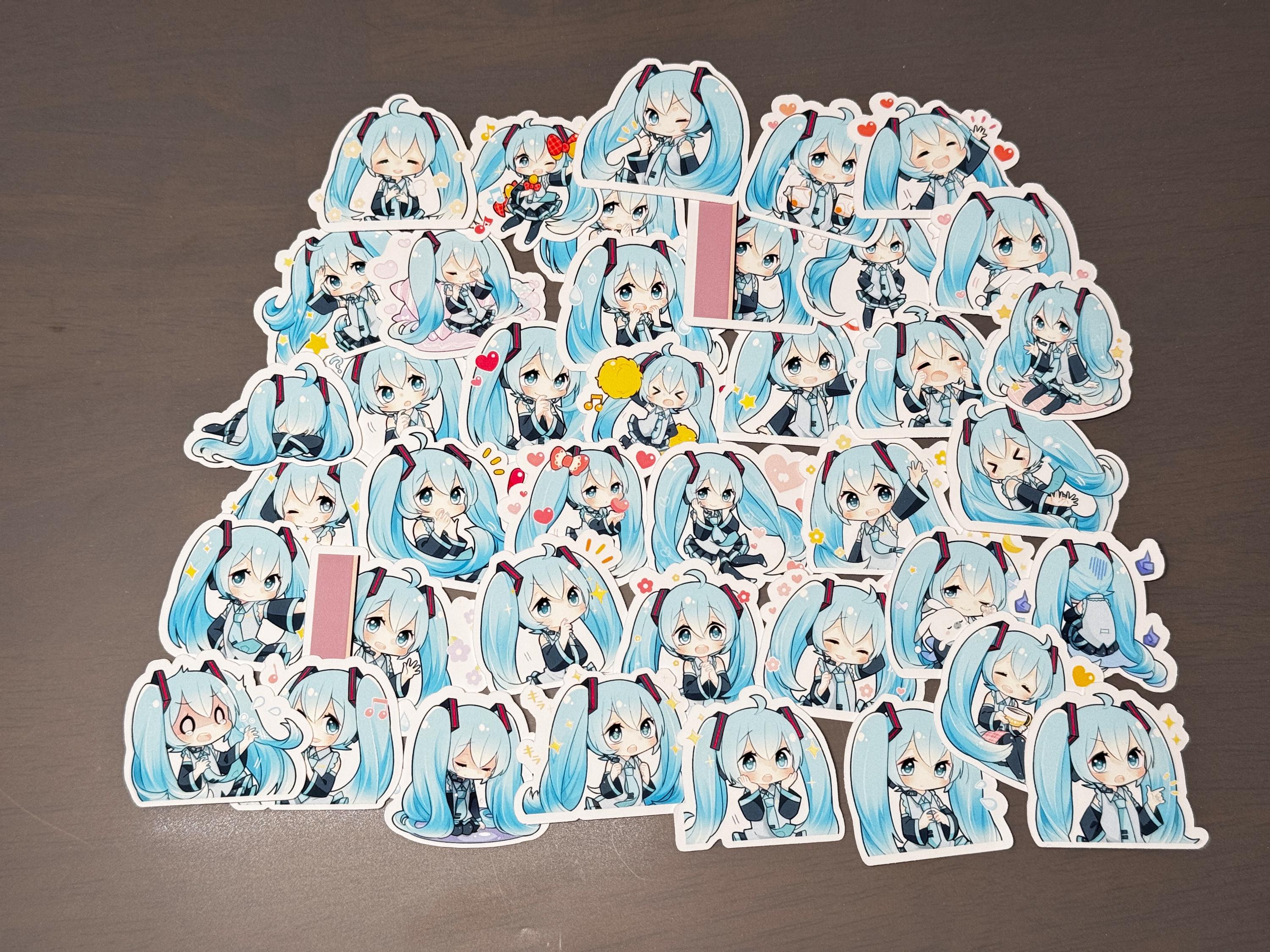 Mini Miku Sticker Hatsune Miku 200 Fan Stickers, 5 Sets, Vocaloid Stickers, Laptop ...