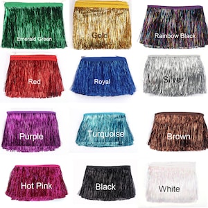 YYCRAFT 6" Wide Tinsel Fringe Tinsel Trim Dance Costume Fringe Trimming 10 Yard