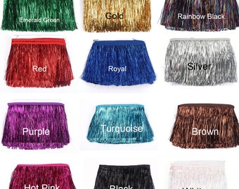 YYCRAFT 4" Wide Tinsel Fringe Tinsel Trim Dance Costume Fringe Trimming 10 Yard