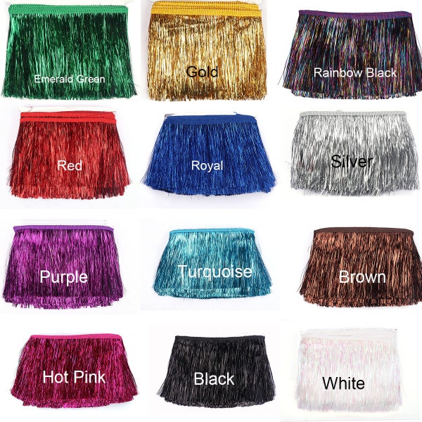 YYCRAFT 6" Wide Tinsel Fringe Tinsel Trim Dance Costume Fringe Trimming 10 Yard