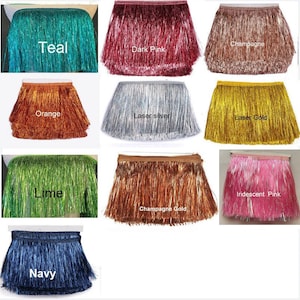 YYCRAFT 6 Wide Tinsel Fringe Tinsel Trim Dance Costume Fringe Trimming 10 Yard zdjęcie 2