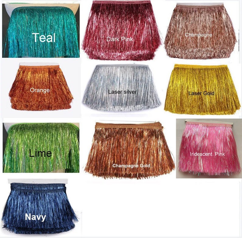 YYCRAFT 6 Wide Tinsel Fringe Tinsel Trim Dance Costume Fringe Trimming 10 Yard zdjęcie 2