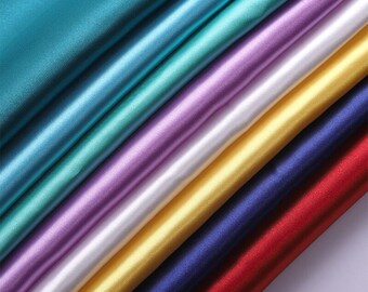 YYCRAFT Silk Satin Fabric By the Yard-U PICK