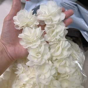 4.5 yard 2&quot; Thick Flurry Chiffon Flowers Lace Trim-U PICK 20 Colors CH014
