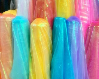 YYCRAFT Iridescent Sheer Organza Fabric By the Yard-U PICK