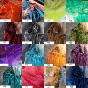Bulk Buy 10 yards Two-Tone Iridescent  Sheer Organza Fabric By the Yard-U PICK
