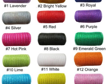 10 inch x 10 Yards Metallic Deco Poly Mesh Ribbon-U PICK
