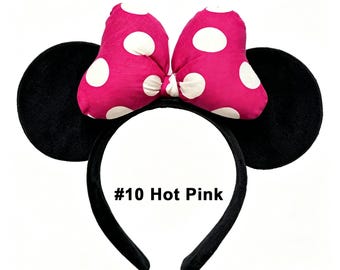 Wholesale 10 pack Classic Mickey Ears Headband,Custom Minnie Ears, Disney Headband Park Outfit Cruise Disney Hair Accessories U PICK