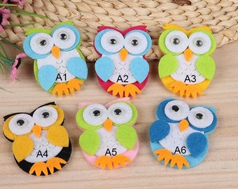 2PCS Owl Felt Animals 2.25 Inch for Baby Shower Party Decoration Scrapbooking Craft Projects-U Pick