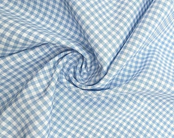 Gingham Fabric by The Yard 60" Wide Poly Cotton Blend, for Sewing, Quilting, Crafts, Tablecloths, Clothing (U pick, 1 Yard)