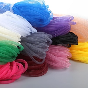 One Roll 25 Yards Solid Mesh Tube Wreath Making Supplies, 8mm Mesh Tubing Deco Flex Ribbon(No Foil) -U PICK