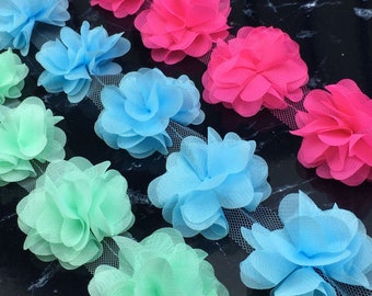 4.5 yard 2.5" Chiffon Flowers Lace Trim-U PICK CH014