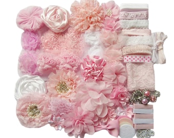 DIY Baby Headband Kit – Pink Flower Hair Bow Supplies