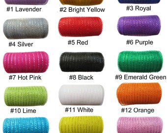 6 inch x 10 Yards Metallic Deco Poly Mesh Ribbon-U PICK