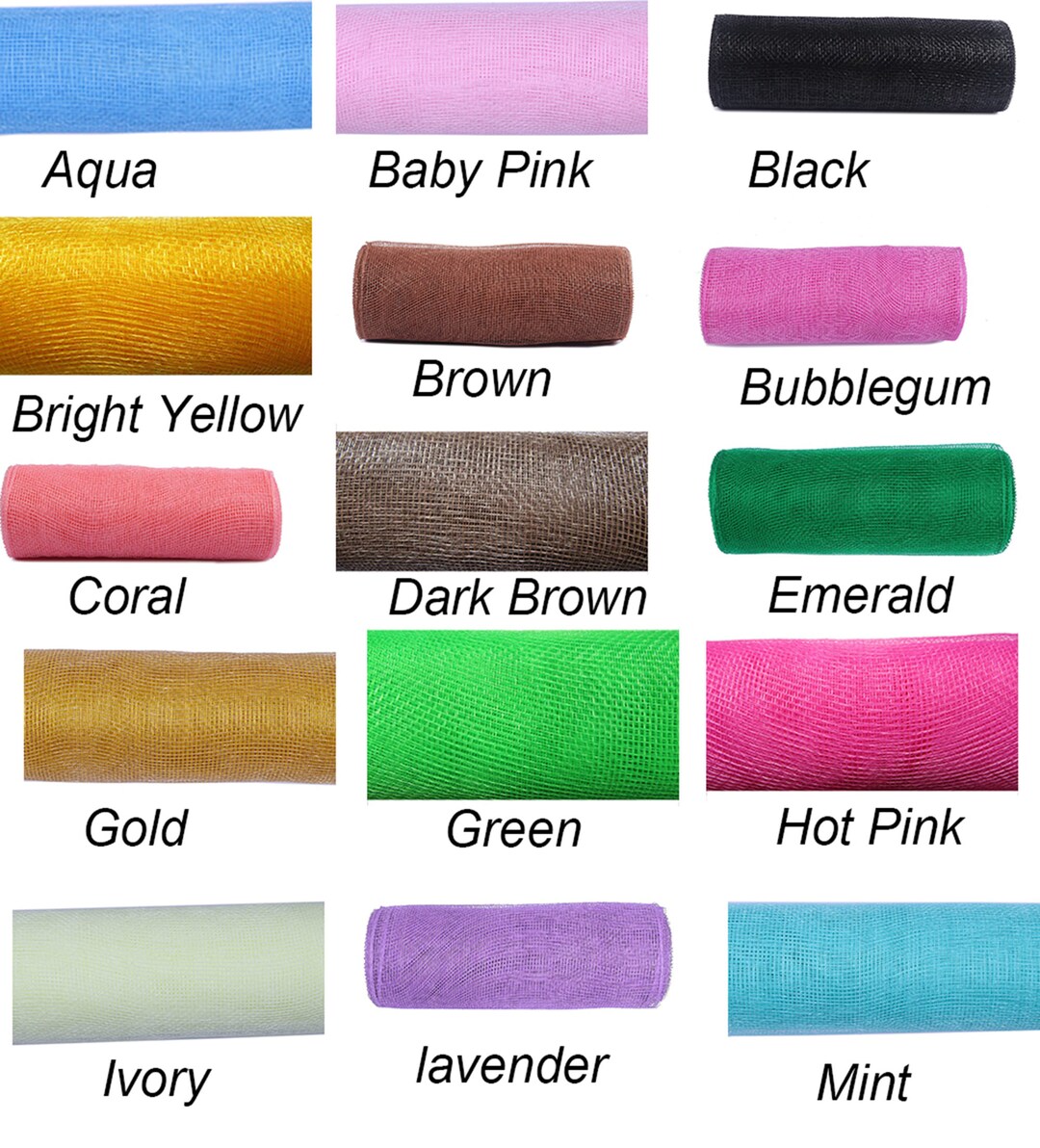 10 Inch X 30 Feet10 Yards Deco Poly Mesh Ribbonno Metallic Foilu PICK ...