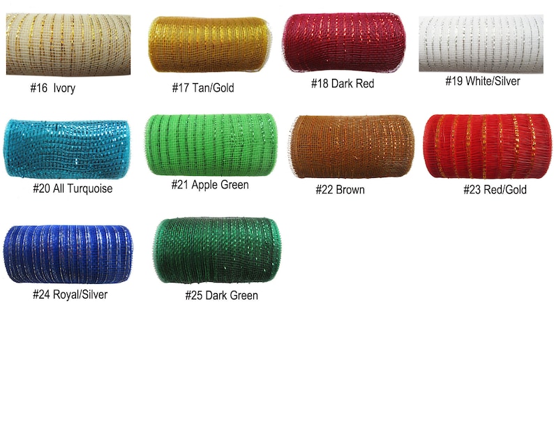 6 Inch X 10 Yards Metallic Deco Poly Mesh Ribbonu PICK Etsy