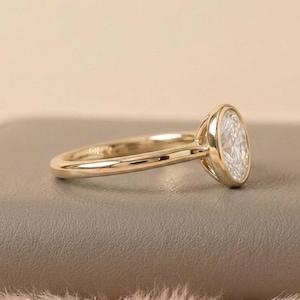 oval cut lab grown diamond statement ring