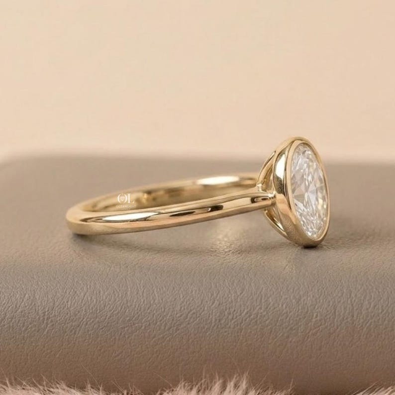 oval cut lab grown diamond statement ring