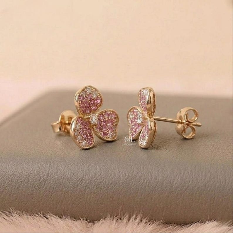 Three Petal Flower Earrings