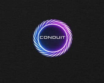 Sudadera con capucha Conduit – Estampado trasero Carry The Current, estilo urbano techwear futurista, sudadera con capucha gráfica cyberpunk.