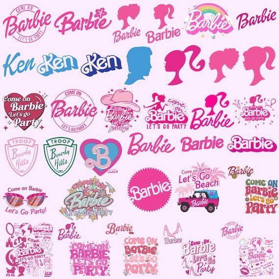 Come On Party Pink Doll Clipart Bundle – Girly Fashion Icons, Retro Pink PNG, Party Digital Download