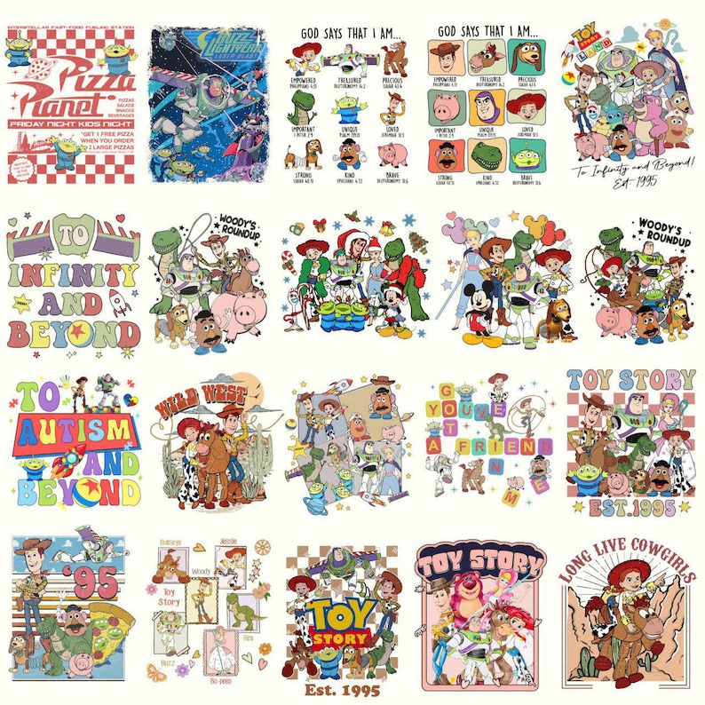 Toy Story Characters Bundle PNG, Woody Buzz Jessie Digital Clipart, Du hast einen Freund in mir Bild 5