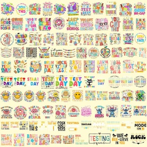 Test Day PNG Bundle, Teacher, Testing Day Quotes, School Testing Era, You Got This, STAAR Exam, Student Motivation, Back to School PNG