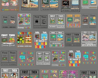 First Teach Then Beach Clipart Bundle, Summer Break Planner Stickers, Teacher & Beach Theme Digital Download