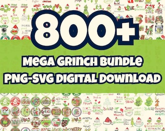 800+ Mega Grinch PNG Bundle – Ultimate Christmas Clipart Collection, Funny Holiday Digital Download