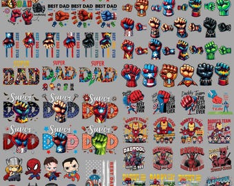 Super Dad Heroes Bundle – Best Dad Ever Comic Style PNG, Father’s Day Super-hero Graphics Pack