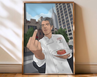 Anthony Bourdain Poster - Bourdain New York Chef Iconic home wall art