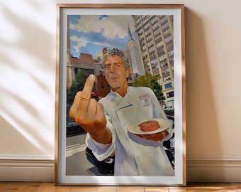 Anthony Bourdain Retro Painting Poster Print iconic wall art