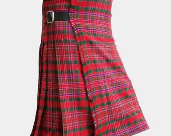 Handmade Scottish MacAlister Modern Tartan Kilt – 8 Yard Tartan Kilt - 100% Acrylic Wool