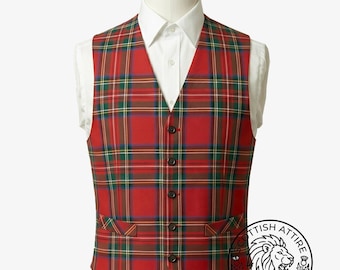 Royal Stewart Tartan Vest - Men's Custom Waistcoat with 50+ Scottish Tartan Options