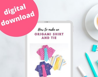 Origami Shirt and Tie - Father's Day Origami Shirt - How To - PDF Tutorial - Digital Download - Step by Step Instructions