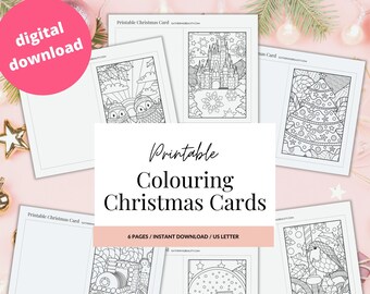 Christmas Coloring' Holiday Greeting Cards, Boxed Set Of 10