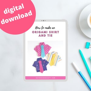 Chemise et cravate origami - Chemise origami fête des pères - Comment faire - Tutoriel PDF - Téléchargement numérique - Instructions étape par étape