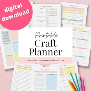 Craft Planner Bundle, Project Planner Pages, Printable Planner, Craft ...