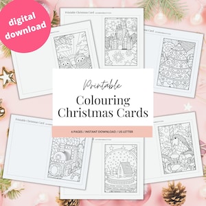Weihnachtskarten, druckbare Weihnachtskarten, Ausmalkarten, Ausmalbilder, Ausmalbilder, handgeschöpfte Weihnachtskarten