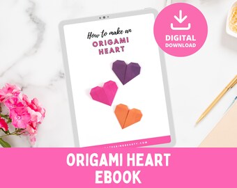 Origami Heart, Origami Instructions, Step-by-Step Tutorial, Valentine's Day Origami, PDF eBook, Digital Download