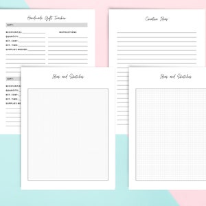 Craft Planner Printable, Greyscale, Craft Project Planner Pages ...