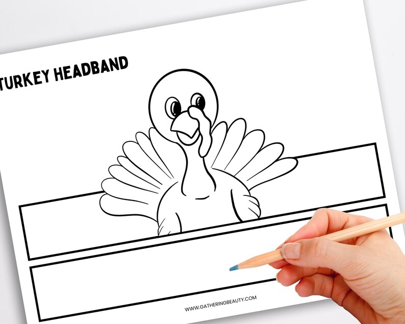 Turkey Paper Hat, Thanksgiving Headband, Printable Craft, Paper Crown ...