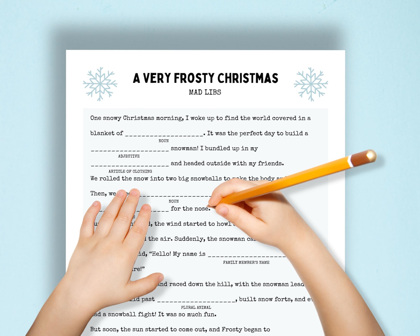 Christmas Mad Libs, Printable Game, Mad Lib PDF, Holiday Story, Fill-in ...