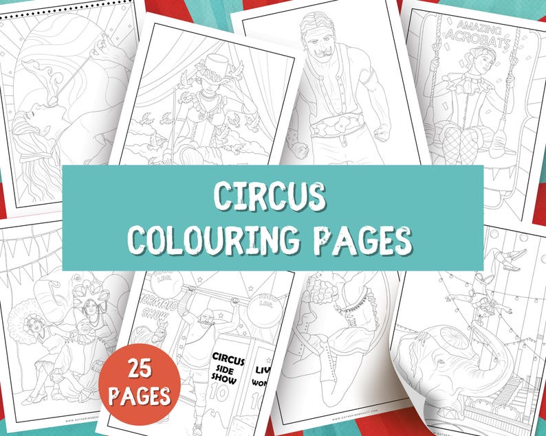 Circus Coloring Pages for Adults, Circus Coloring Book, Coloring Book ...
