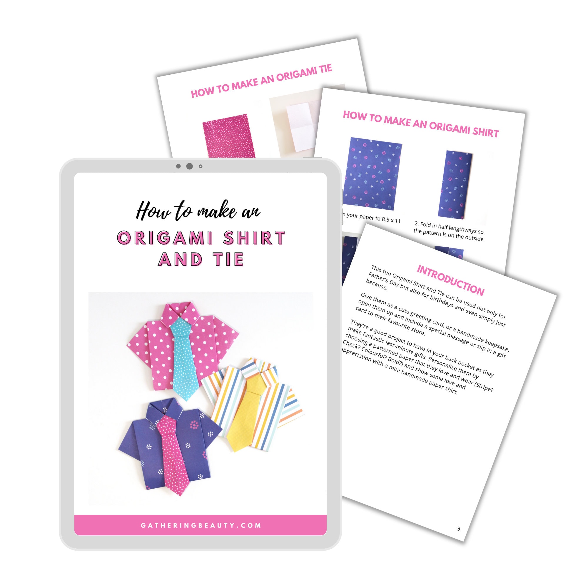 Origami Shirt and Tie - Father's Day Origami Shirt - How to - PDF ...